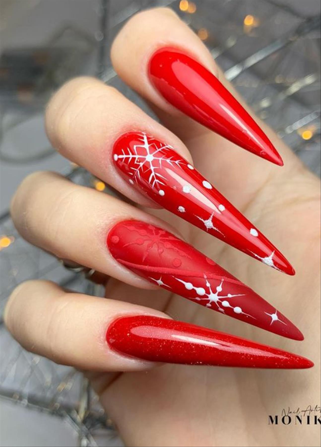 35 Cool Stiletto nails design for Winter nail 2021 trends