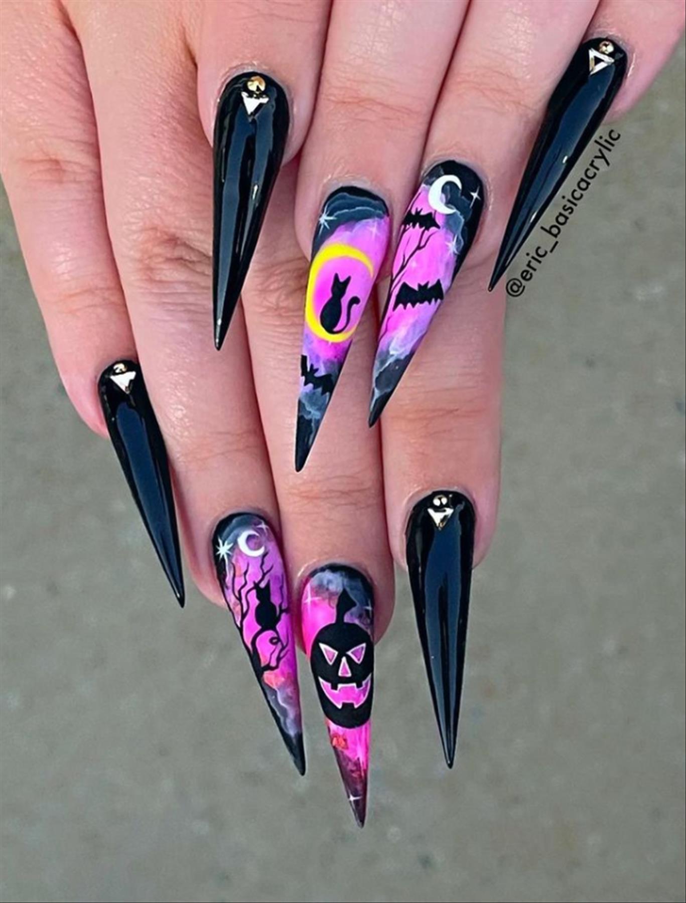 35 Cool Stiletto nails design for Winter nail 2021 trends