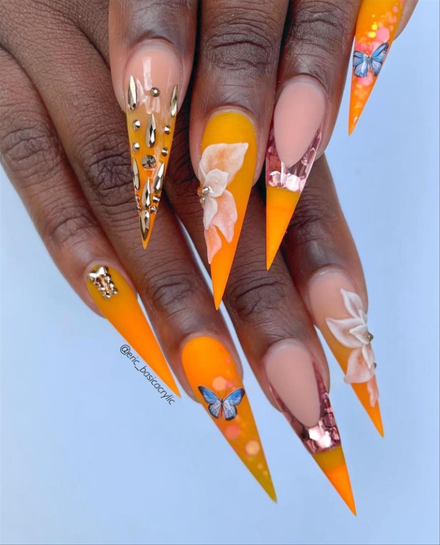 35 Cool Stiletto nails design for Winter nail 2021 trends
