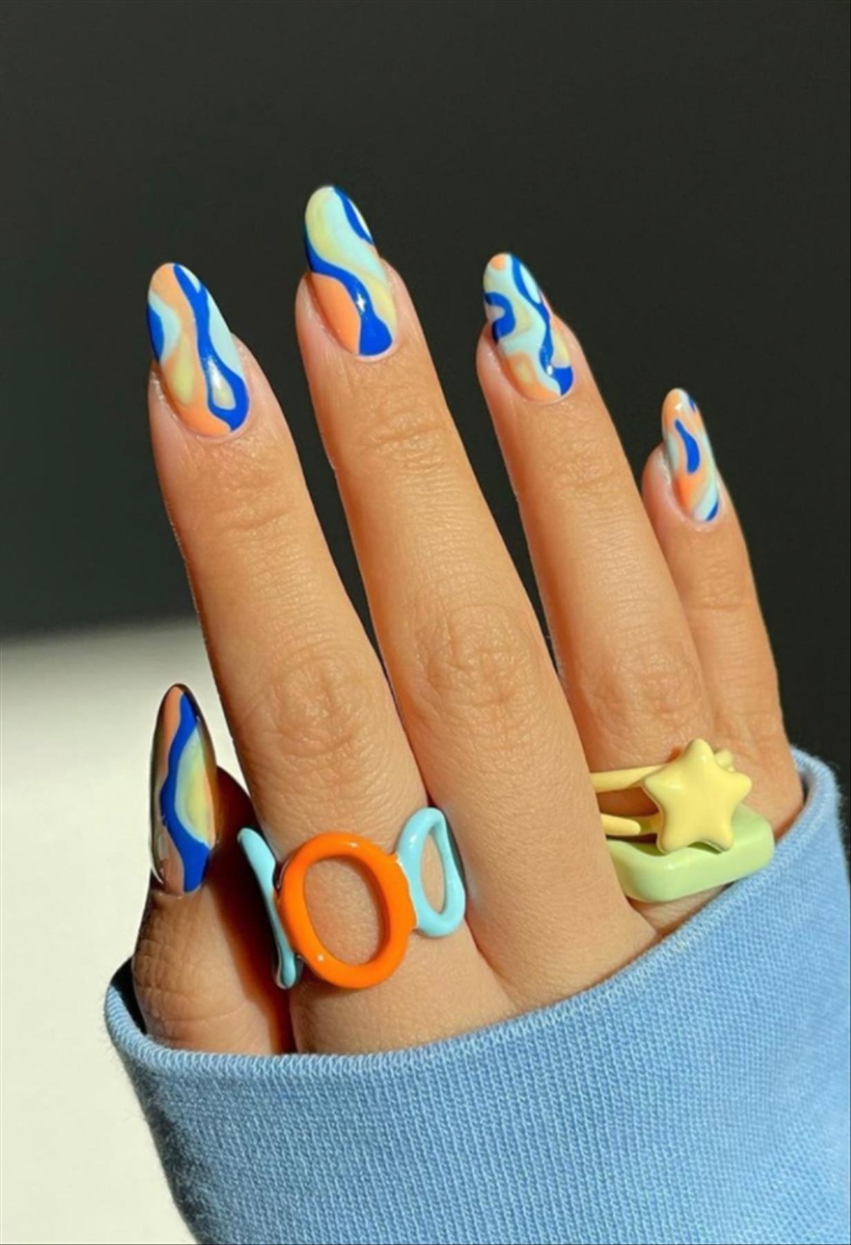  Unique pastel swirl nails for cute spring manicures 2022