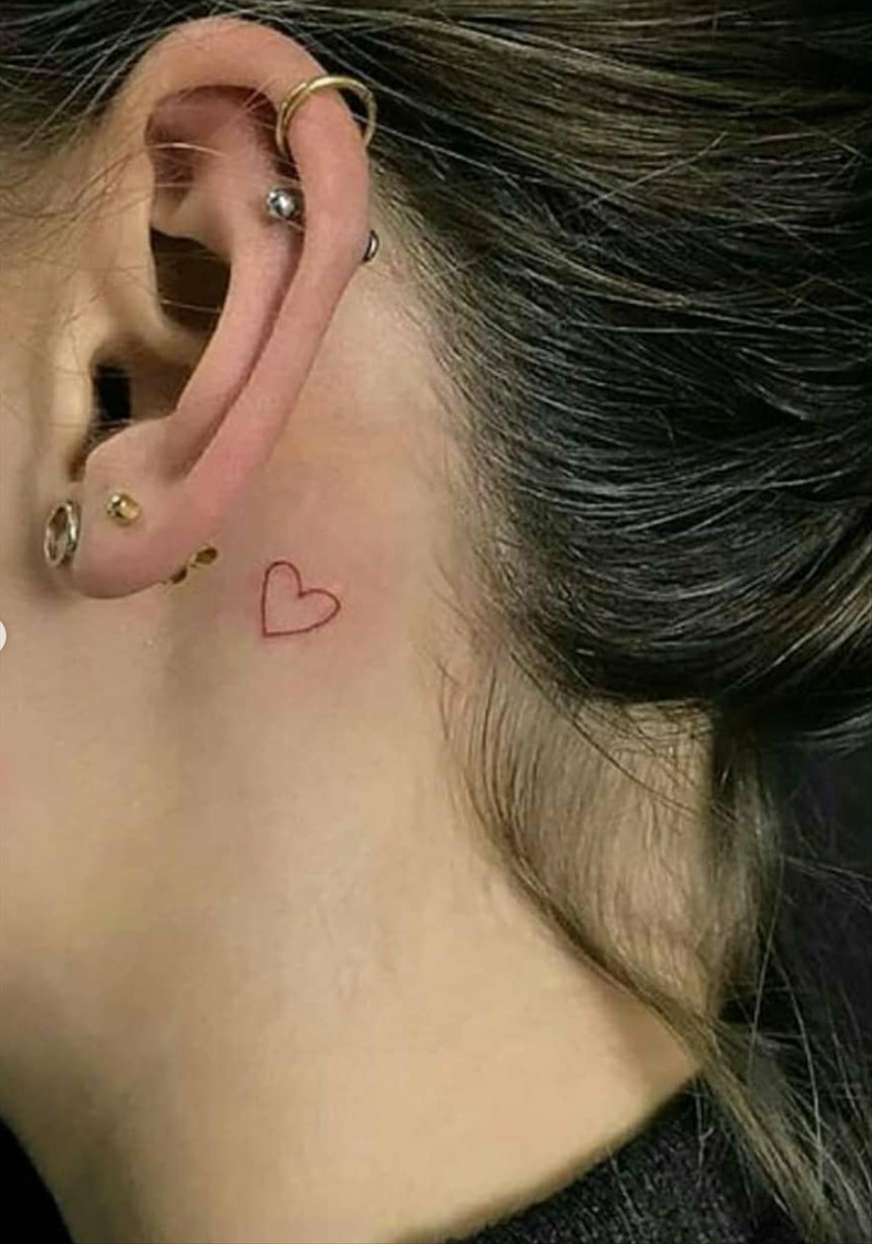 Cool behind the ear tattoos design for girls