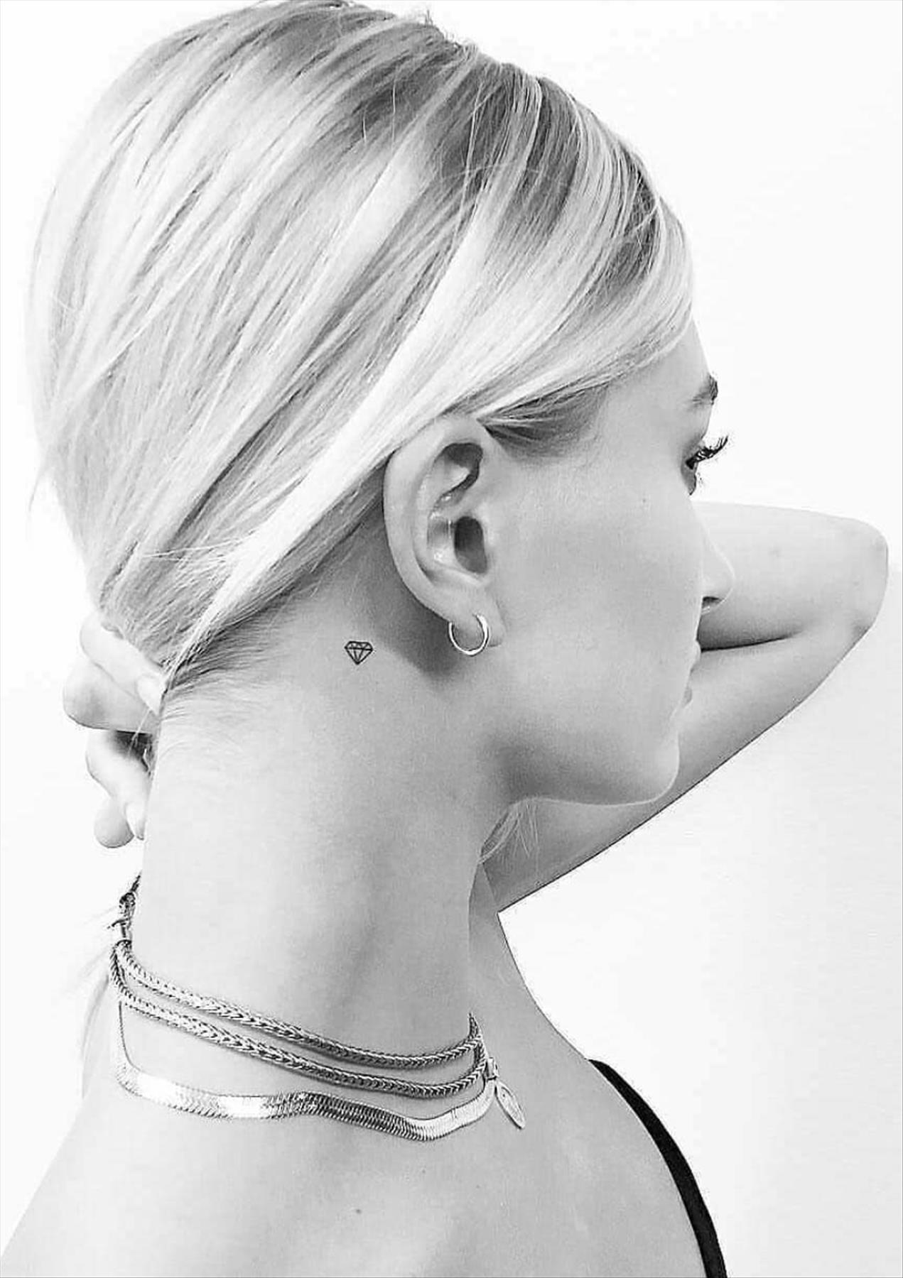 Cool behind the ear tattoos design for girls