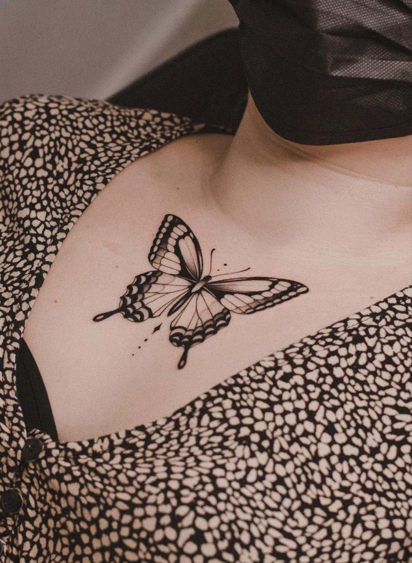 Bold butterfly tattoo ideas for women 2022