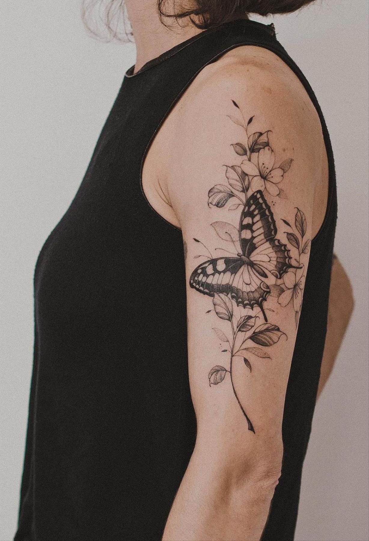 Bold butterfly tattoo ideas for women 2022