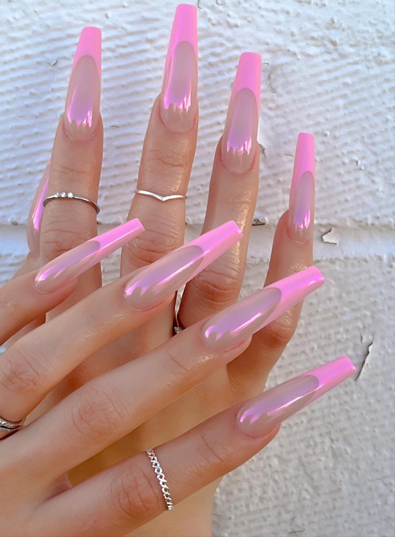 Elegant French Tip Coffin Nails You'll Love in Summer