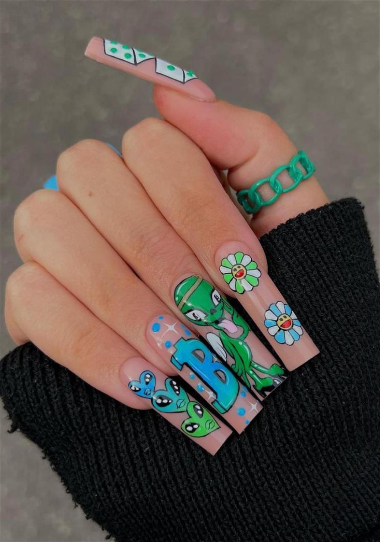 Classy acrylic coffin nails art inspiration in 2022