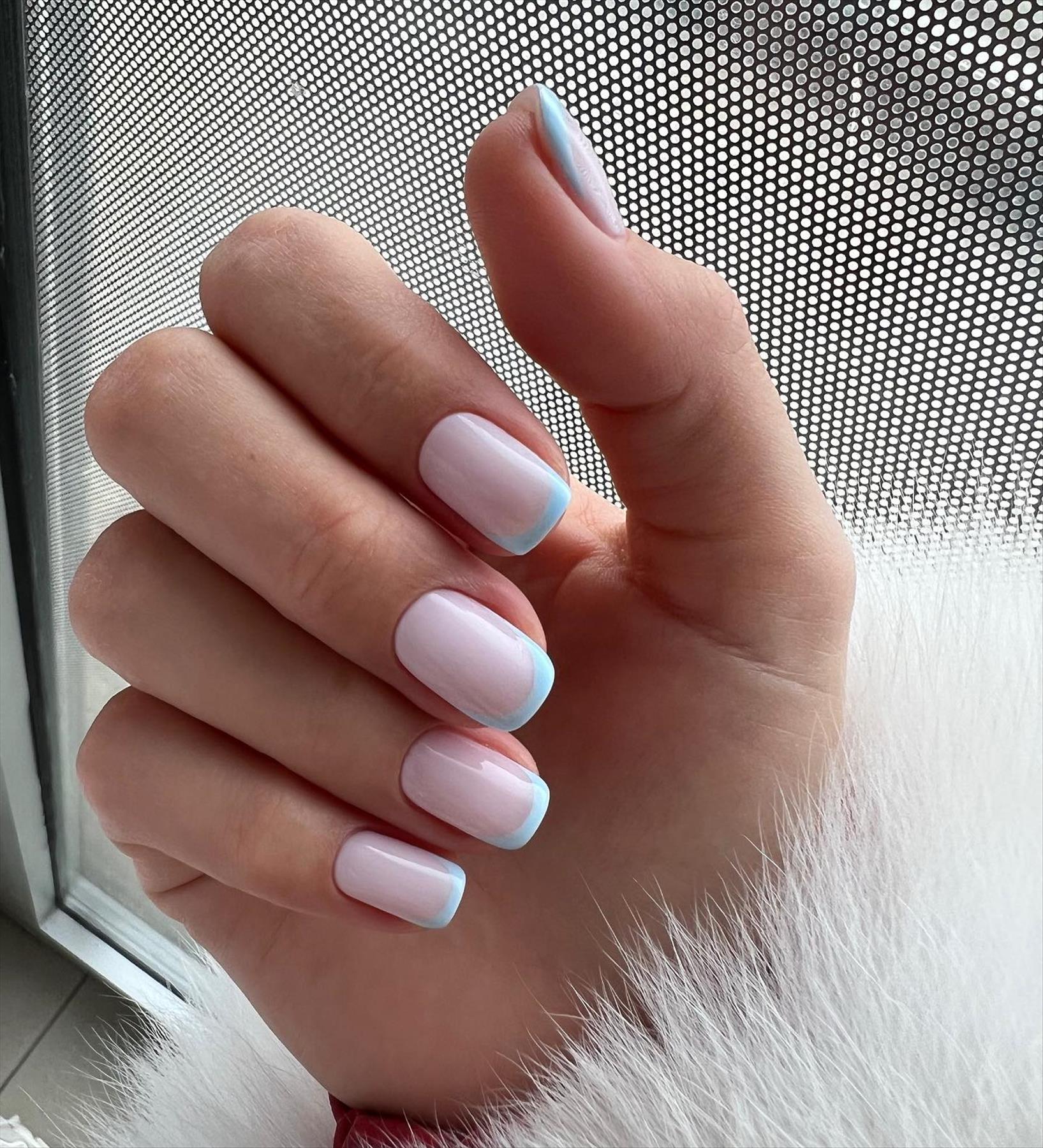 Beautiful Natural short square acrylic nail designs to try