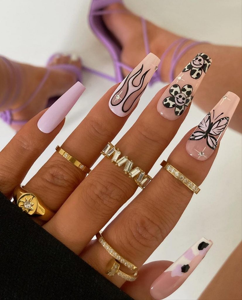 Cool Fall Coffin Nails 2023 and Autumn nail colors to get inspired