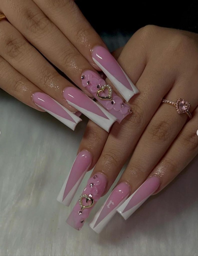43 Romantic Valentine's Day nail designs for long coffin nails - Fashionsum