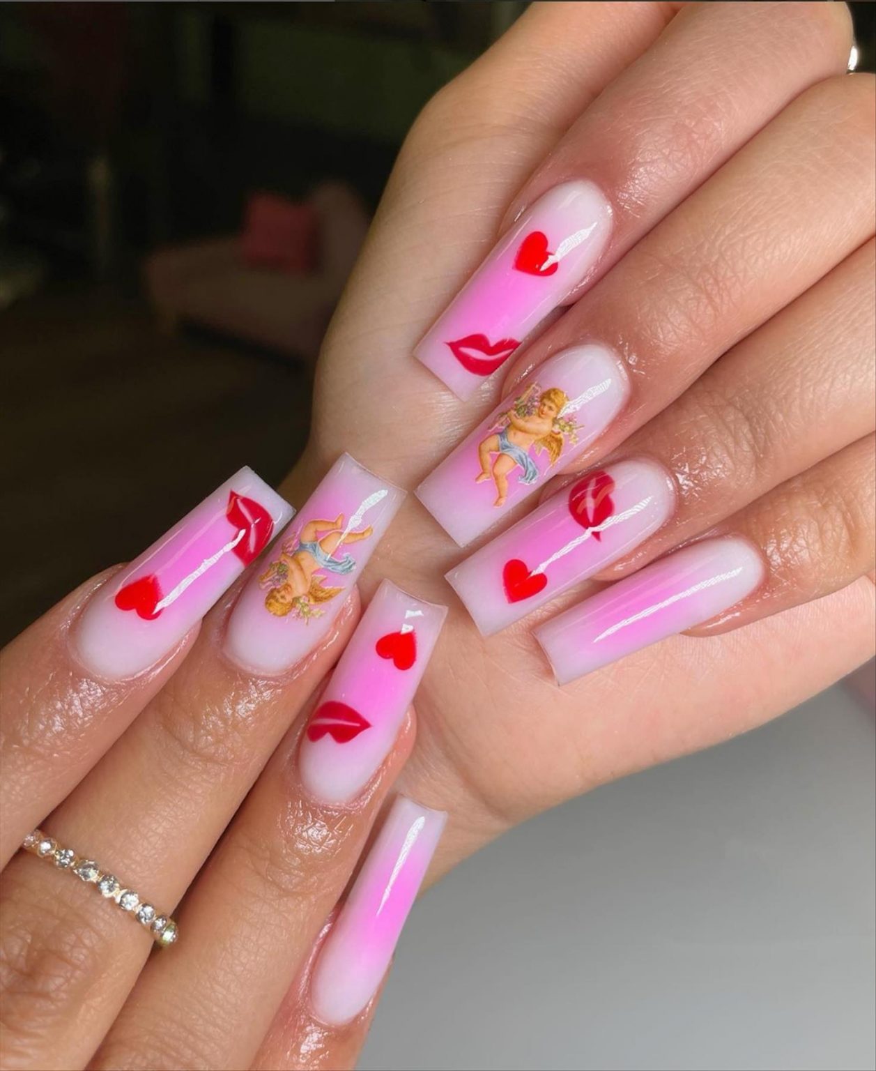 43 Romantic Valentine s Day nail designs for long coffin nails Fashionsum