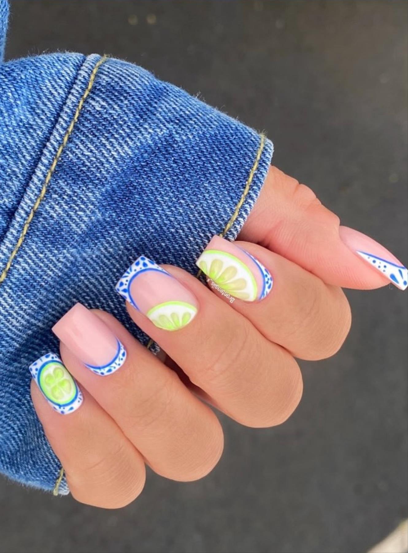 bright summer nails design and nail colors